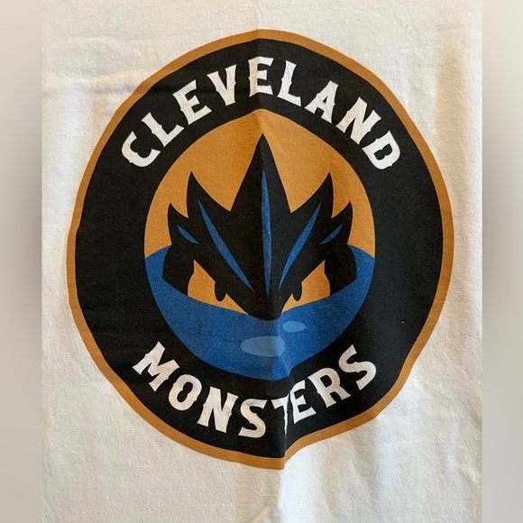 Cleveland Monsters Hockey Gildan Heavy Cotton White T-Shirt - Picture 3 of 4